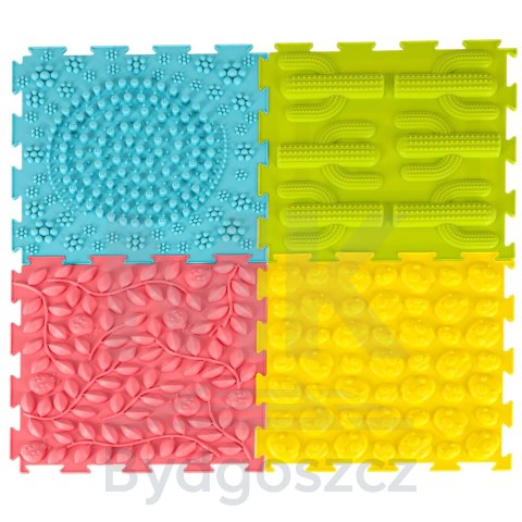 Mata sensoryczna puzzle montessori do masażu stóp 8 elementów pastelowe Mata sensoryczna puzzle montessori do masażu stóp 8 elementów pastelowe