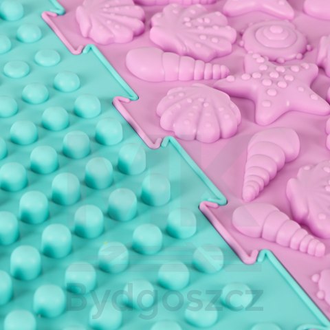 Mata sensoryczna puzzle montessori do masażu stóp 8 elementów pastelowe Mata sensoryczna puzzle montessori do masażu stóp 8 elementów pastelowe