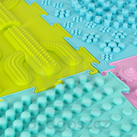 Mata sensoryczna puzzle montessori do masażu stóp 8 elementów pastelowe Mata sensoryczna puzzle montessori do masażu stóp 8 elementów pastelowe