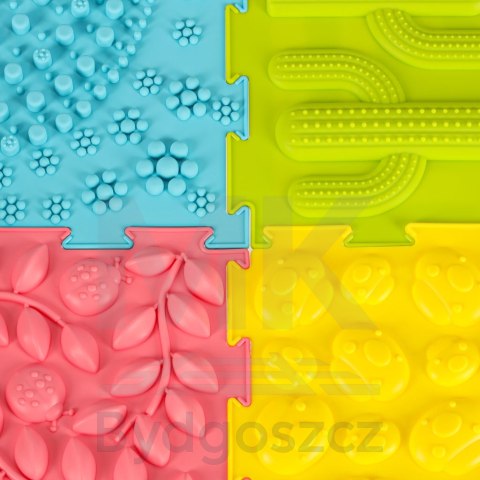 Mata sensoryczna puzzle montessori do masażu stóp 8 elementów pastelowe Mata sensoryczna puzzle montessori do masażu stóp 8 elementów pastelowe