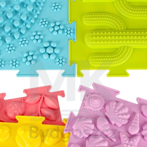 Mata sensoryczna puzzle montessori do masażu stóp 8 elementów pastelowe Mata sensoryczna puzzle montessori do masażu stóp 8 elementów pastelowe