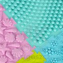 Mata sensoryczna puzzle montessori do masażu stóp 8 elementów pastelowe
