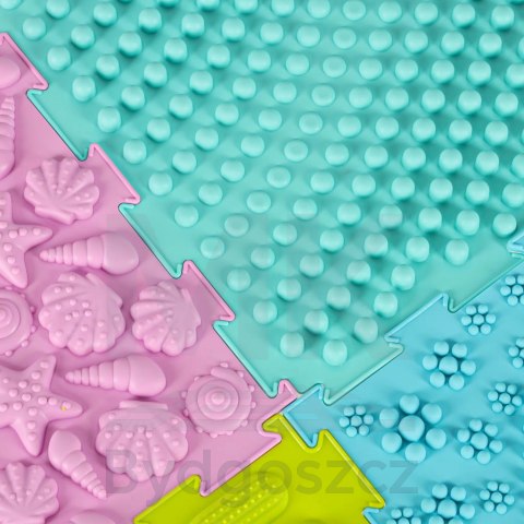 Mata sensoryczna puzzle montessori do masażu stóp 8 elementów pastelowe Mata sensoryczna puzzle montessori do masażu stóp 8 elementów pastelowe
