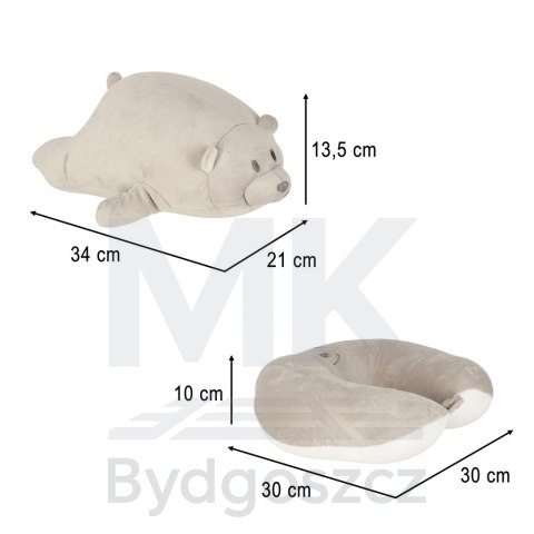 Poduszka podróżna 2w1 rogal pod kark do samolotu samochodu maskotka miś Poduszka podróżna 2w1 rogal pod kark do samolotu samochodu maskotka miś