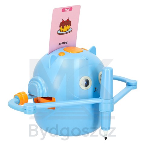 Robot edukacyjny interaktywny nauka rysowania pisania zestaw fiszki mazaki niebieski Robot edukacyjny interaktywny nauka rysowania pisania zestaw fiszki mazaki niebieski