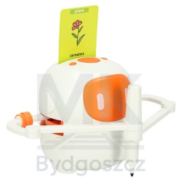 Robot edukacyjny interaktywny nauka rysowania pisania zestaw fiszki mazaki pomarańczowy