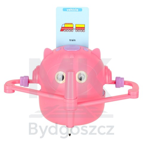 Robot edukacyjny interaktywny nauka rysowania pisania zestaw fiszki mazaki różowy Robot edukacyjny interaktywny nauka rysowania pisania zestaw fiszki mazaki różowy