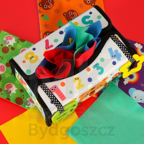 Sorter pudełko z chusteczkami sensoryczne montessori mata 2w1 Sorter pudełko z chusteczkami sensoryczne montessori mata 2w1