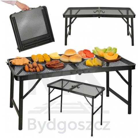 Stół stolik turystyczny LUARO kempingowy cateringowy składany 80 x 40 x 66 x 37 cm