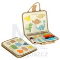 Tablica manipulacyjna sensoryczna montessori walizka dinozaury