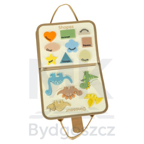 Tablica manipulacyjna sensoryczna montessori walizka dinozaury Tablica manipulacyjna sensoryczna montessori walizka dinozaury
