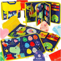 Tablica manipulacyjna sensoryczna montessori walizka plecak niebieska