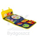 Tablica manipulacyjna sensoryczna montessori walizka plecak niebieska