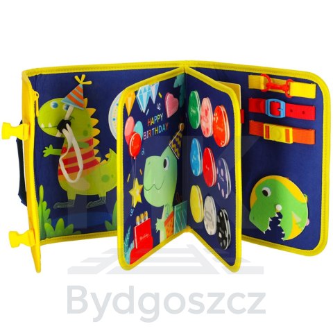Tablica manipulacyjna sensoryczna montessori walizka plecak niebieska Tablica manipulacyjna sensoryczna montessori walizka plecak niebieska