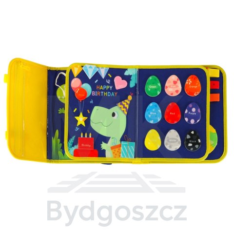 Tablica manipulacyjna sensoryczna montessori walizka plecak niebieska Tablica manipulacyjna sensoryczna montessori walizka plecak niebieska