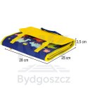 Tablica manipulacyjna sensoryczna montessori walizka plecak niebieska