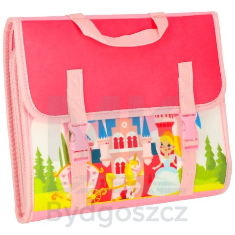 Tablica manipulacyjna sensoryczna montessori walizka plecak różowa Tablica manipulacyjna sensoryczna montessori walizka plecak różowa