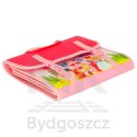 Tablica manipulacyjna sensoryczna montessori walizka plecak różowa