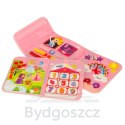 Tablica manipulacyjna sensoryczna montessori walizka plecak różowa
