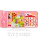 Tablica manipulacyjna sensoryczna montessori walizka plecak różowa