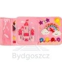 Tablica manipulacyjna sensoryczna montessori walizka plecak różowa