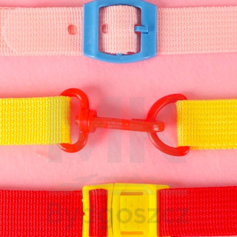 Tablica manipulacyjna sensoryczna montessori walizka plecak różowa Tablica manipulacyjna sensoryczna montessori walizka plecak różowa