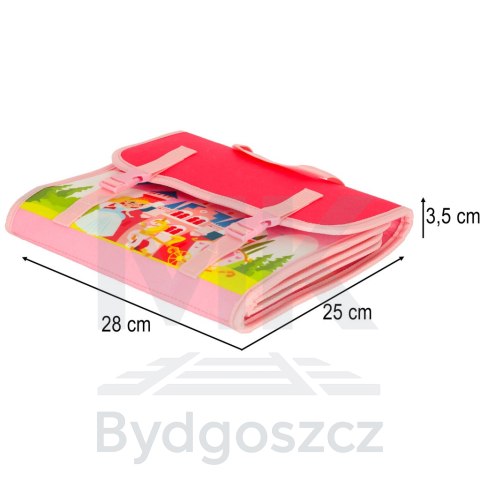 Tablica manipulacyjna sensoryczna montessori walizka plecak różowa Tablica manipulacyjna sensoryczna montessori walizka plecak różowa