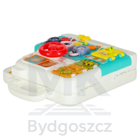 Tablica manipulacyjna sensoryczna montessori walizka pokrętła miś XXL światło dźwięk Tablica manipulacyjna sensoryczna montessori walizka pokrętła miś XXL światło dźwięk