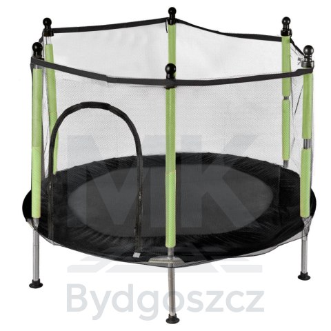 Trampolina do domu ogrodu dla dzieci siatka piłki 140cm 55inch zielona Trampolina do domu ogrodu dla dzieci siatka piłki 140cm 55inch zielona