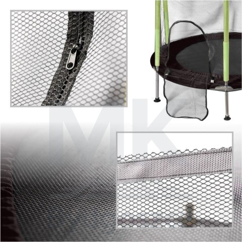 Trampolina do domu ogrodu dla dzieci siatka piłki 140cm 55inch zielona Trampolina do domu ogrodu dla dzieci siatka piłki 140cm 55inch zielona