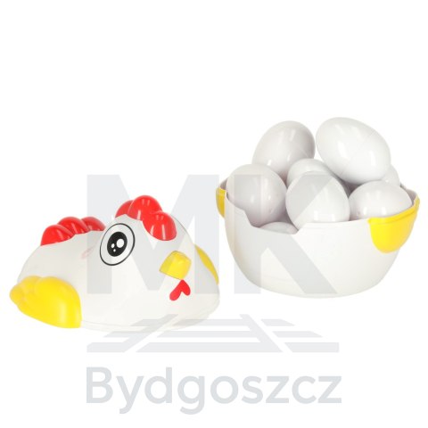 Układanka edukacyjna sorter dopasuj kształty jajka 12 szt. kura Układanka edukacyjna sorter dopasuj kształty jajka 12 szt. kura