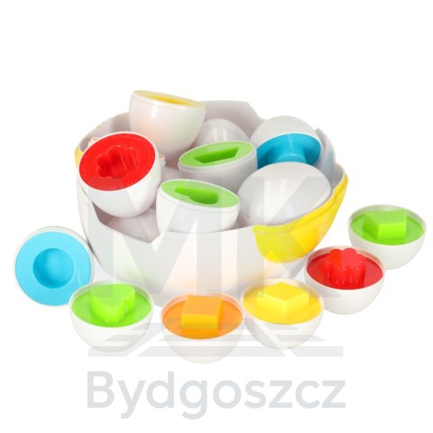 Układanka edukacyjna sorter dopasuj kształty jajka 12 szt. kura Układanka edukacyjna sorter dopasuj kształty jajka 12 szt. kura