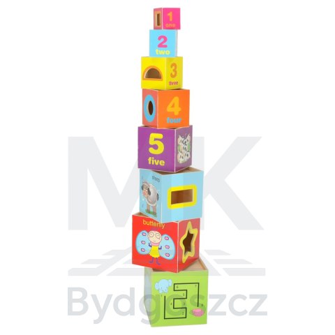 Wieża edukacyjna drewniana sorter kształty nauka liczenia 71cm XXL Wieża edukacyjna drewniana sorter kształty nauka liczenia 71cm XXL