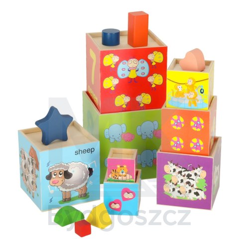 Wieża edukacyjna drewniana sorter kształty nauka liczenia 71cm XXL Wieża edukacyjna drewniana sorter kształty nauka liczenia 71cm XXL