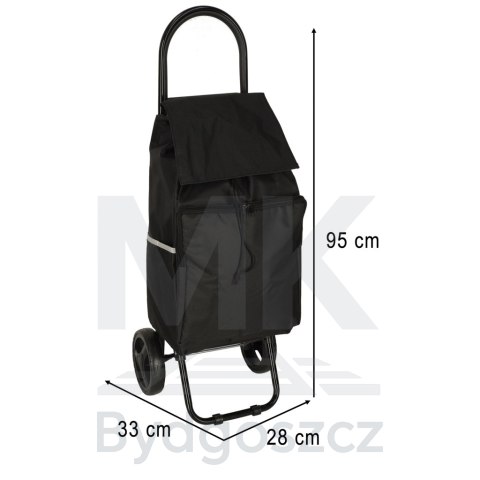 Wózek torba na zakupy na kółkach ze stelażem 95cm czarny Wózek torba na zakupy na kółkach ze stelażem 95cm czarny