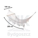 Hamak ogrodowy boho siatka frędzle leżak wiszący makrama 200cm Szary