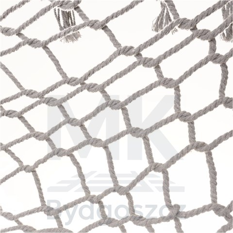 Hamak ogrodowy boho siatka frędzle leżak wiszący makrama 200cm Szary Hamak ogrodowy boho siatka frędzle leżak wiszący makrama 200cm Szary