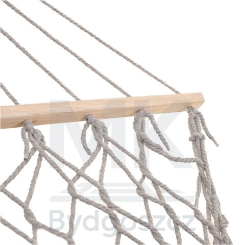 Hamak ogrodowy boho siatka frędzle leżak wiszący makrama 200cm Szary Hamak ogrodowy boho siatka frędzle leżak wiszący makrama 200cm Szary
