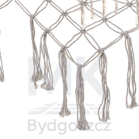 Hamak ogrodowy boho siatka frędzle leżak wiszący makrama 200cm Szary Hamak ogrodowy boho siatka frędzle leżak wiszący makrama 200cm Szary
