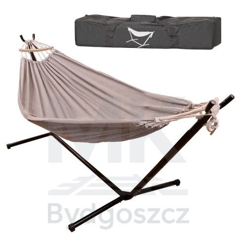 Hamak ze stelażem ogrodowy huśtawka stelaż stojak do hamaka duży mocny + pokrowiec 200cm 100kg Hamak ze stelażem ogrodowy huśtawka stelaż stojak do hamaka duży mocny + pokrowiec 200cm 100kg
