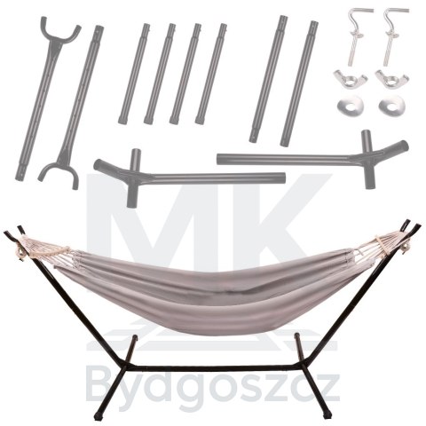 Hamak ze stelażem ogrodowy huśtawka stelaż stojak do hamaka duży mocny + pokrowiec 200cm 100kg Hamak ze stelażem ogrodowy huśtawka stelaż stojak do hamaka duży mocny + pokrowiec 200cm 100kg
