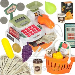Kasa fiskalna dla dzieci supermarket sklep skaner kalkulator koszyk z akcesoriami 36 el.