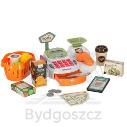 Kasa fiskalna dla dzieci supermarket sklep skaner kalkulator koszyk z akcesoriami 36 el.