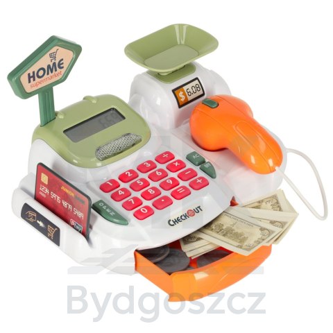 Kasa fiskalna dla dzieci supermarket sklep skaner kalkulator koszyk z akcesoriami 36 el. Kasa fiskalna dla dzieci supermarket sklep skaner kalkulator koszyk z akcesoriami 36 el.