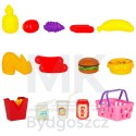 Kosz piknikowy koszyk fast food pizza burger jedzenie prowiant przekąski na piknik