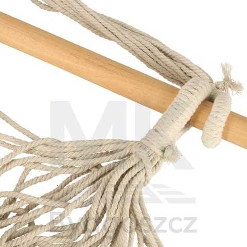 Krzesło brazylijskie z podnóżkiem leżak wiszący huśtawka 130cm beż Krzesło brazylijskie z podnóżkiem leżak wiszący huśtawka 130cm beż