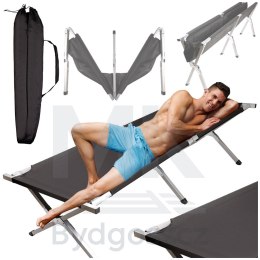 Łóżko polowe składane turystyczne kanadyjka czarne 150kg