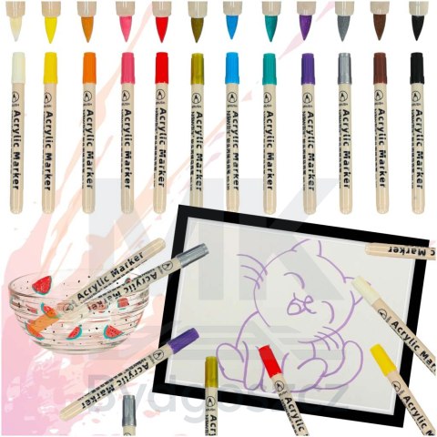 Markery akrylowe do tkanin kamieni pisaki flamastry mazaki wodoodporne DIY 12 szt. Markery akrylowe do tkanin kamieni pisaki flamastry mazaki wodoodporne DIY 12 szt.