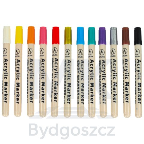 Markery akrylowe do tkanin kamieni pisaki flamastry mazaki wodoodporne DIY 12 szt. Markery akrylowe do tkanin kamieni pisaki flamastry mazaki wodoodporne DIY 12 szt.