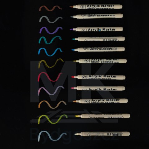 Markery akrylowe do tkanin kamieni pisaki flamastry mazaki wodoodporne DIY 12 szt. Markery akrylowe do tkanin kamieni pisaki flamastry mazaki wodoodporne DIY 12 szt.